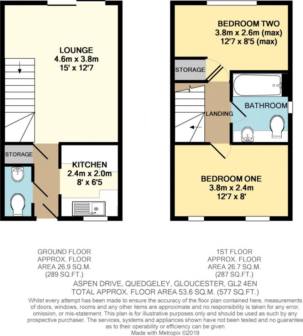 Floorplan for Aspen Drive, Quedgeley, Gloucester